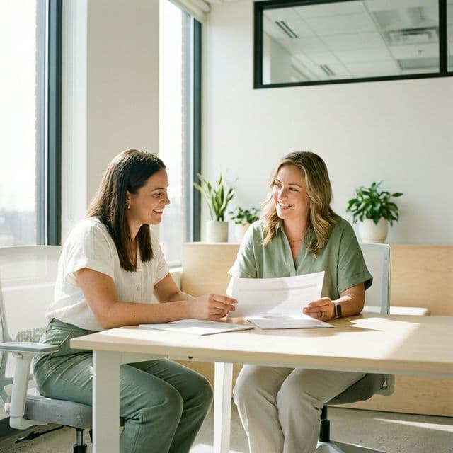 Broker reviewing plan documents